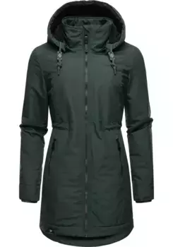 Зимняя куртка Ragwear "Dakkota" с капюшоном, непромокаемая зимняя парка на флисовой подкладке Тедди, зеленый