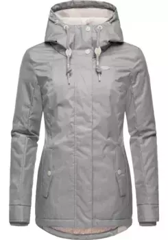 Зимняя куртка Ragwear "Monade II" с капюшоном, женская зимняя парка с капюшоном на флисовой подкладке, серый