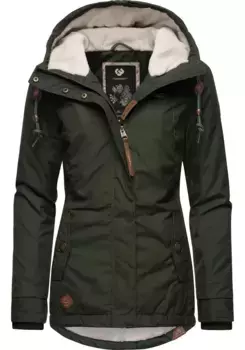 Зимняя куртка Ragwear "Monade" с капюшоном, женская зимняя парка с капюшоном на флисовой подкладке, зеленый