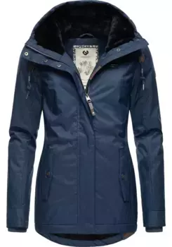 Зимняя куртка Ragwear "Monade" с капюшоном, женская зимняя парка с капюшоном на флисовой подкладке, синий