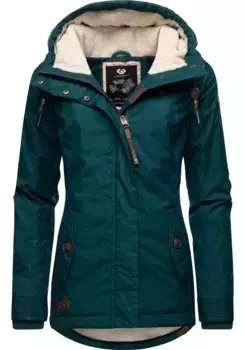 Зимняя куртка Ragwear "Monade" с капюшоном, женская зимняя парка с капюшоном на флисовой подкладке, зеленый