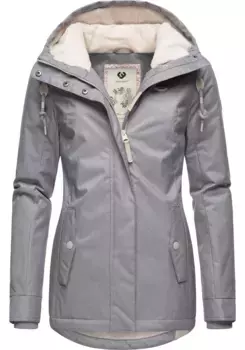 Зимняя куртка Ragwear "Monade" с капюшоном, женская зимняя парка с капюшоном на флисовой подкладке, серый