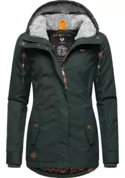 Зимняя куртка Ragwear "Monade" с капюшоном, женская зимняя парка с капюшоном на флисовой подкладке, зеленый