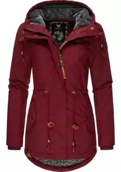 Зимняя куртка Ragwear "Monadis Black Label", с капюшоном, стильная зимняя парка для холодного времени года, бордовый