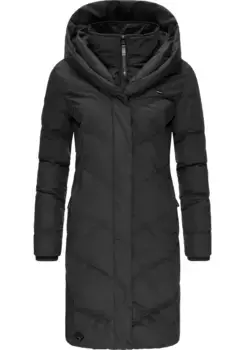 Зимняя куртка Ragwear "Natalka II Intl.", с капюшоном, стильная стеганая зимняя парка с большим капюшоном, черный