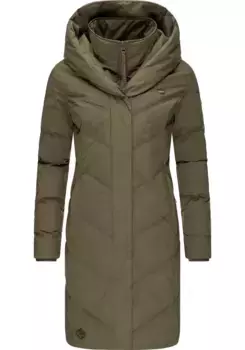 Зимняя куртка Ragwear "Natalka II Intl.", с капюшоном, стильная стеганая зимняя парка с большим капюшоном, зеленый