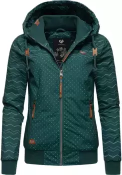 Зимняя куртка Ragwear "Nuggie Zig Zag Intl.", с капюшоном, стильная женская куртка для отдыха с рисунком, зеленый