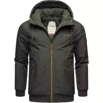 Зимняя куртка Ragwear "Стьюи" с капюшоном, стильная мужская уличная куртка с большим капюшоном, зеленый