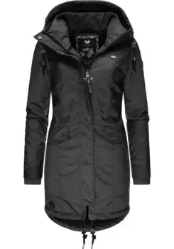 Зимняя куртка Ragwear "Tunned" с капюшоном, стильная зимняя парка на меховой подкладке, серый