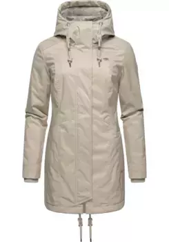 Зимняя куртка Ragwear "Tunned" с капюшоном, стильная зимняя парка на меховой подкладке, бежевый