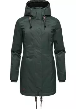 Зимняя куртка Ragwear "Tunned" с капюшоном, стильная зимняя парка на меховой подкладке, зеленый