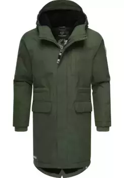 Зимняя куртка Ragwear "Uniparka B", с капюшоном, куртка на пушистой, теплой меховой подкладке плюшевого цвета, зеленый