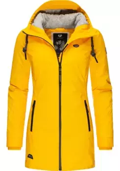 Зимняя куртка Ragwear "Zuzka Rainy II Intl.", с капюшоном, стильная парка-дождевик на зиму, желтый