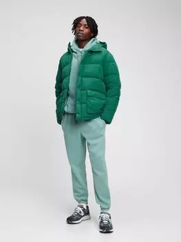 Зимняя куртка с капюшоном Gap, зеленый
