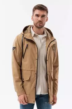 Зимняя куртка с капюшоном и карманами Ombre, коричневый