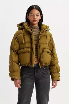 Зимняя куртка с капюшоном и завязкой на подоле Levi'S, охра