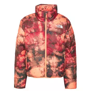 Зимняя куртка с принтом The North Face, коралловый/мультиколор