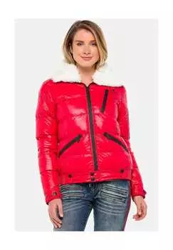 Зимняя куртка с воротником из искусственного меха Cipo & Baxx, красный