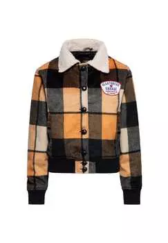 Зимняя куртка с вышивкой на спине Heartbreak Garage Queen Kerosin, желтый