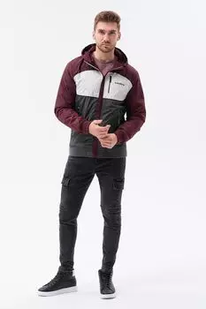 Зимняя куртка с застежкой-молнией и дизайном в стиле колор-блок Ombre, бургундия