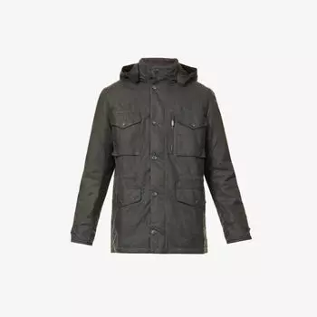 Зимняя куртка Sapper из вощеного хлопка классического кроя с воротником-воронкой Barbour, черный