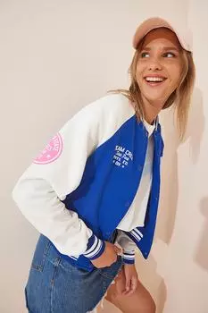 Зимняя куртка - Синяя - Двубортная Happiness stanbul, синий