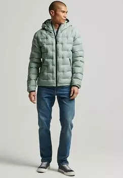 Зимняя куртка Superdry КОРОТКИЙ СТЕГАНЫЙ ПУФФ, цвет desert sage green