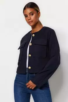 Зимняя куртка - Темно-синий - Базовый Trendyol, темно-синий