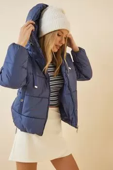 Зимняя куртка - Темно-синий - Пуховик Happiness stanbul, темно-синий