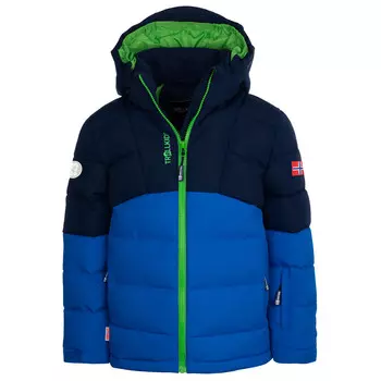 Зимняя куртка Trollkids Kid's Gryllefjord, цвет Navy/Medium Blue/Bright Green