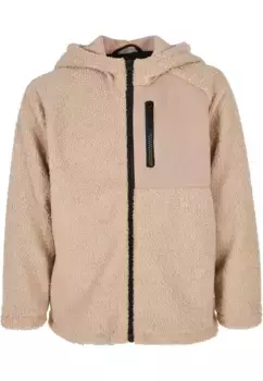 Зимняя куртка URBAN CLASSICS " Urban Classics Men's Boys Hooded Sherpa Zip Jacket" (1 шт.), с капюшоном, цвет Darksand