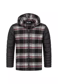 Зимняя куртка в клетку стандартной посадки Rock Creek, серый