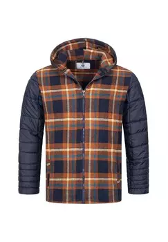 Зимняя куртка в клетку стандартной посадки Rock Creek, коричневый