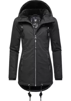 Зимняя куртка в стиле Ragwear "Зузка Зима", с капюшоном, стильная зимняя парка на флисовой подкладке Тедди, цвет Shadow