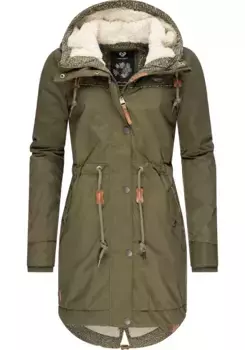 Зимняя куртка в стиле рэгвир "Canny II Intl.", с капюшоном, женская парка на теплой подкладке с капюшоном Ragwear, зеленый