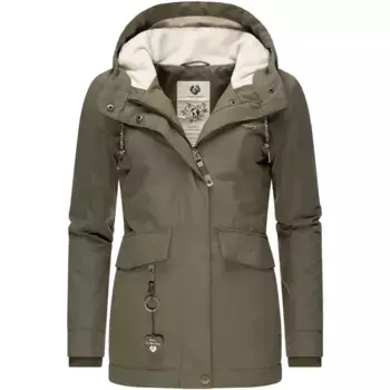 Зимняя куртка в стиле рэгвир "Jazmin Intl.", с капюшоном, уличная куртка на теплой подкладке из переработанных материалов Ragwear, зеленый