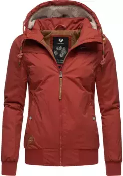 Зимняя куртка в стиле рэгвир "Jotty Winter", с капюшоном, стильная уличная куртка со съемным капюшоном Ragwear, красный