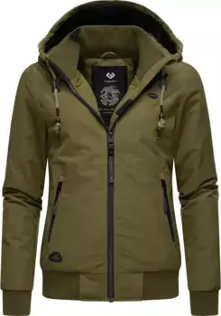 Зимняя куртка в стиле рэгвир "Nuggie Melange", с капюшоном, стильная женская куртка для отдыха в крапинку Ragwear, оливковый