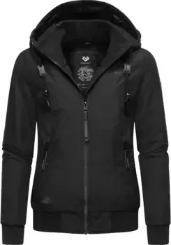 Зимняя куртка в стиле рэгвир "Nuggie Melange", с капюшоном, стильная женская куртка для отдыха в крапинку Ragwear, черный