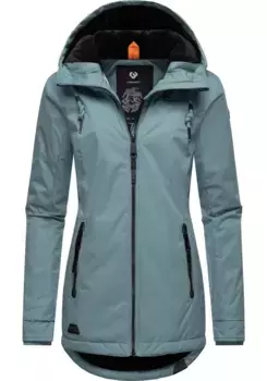 Зимняя куртка в стиле рэгвир "Зузка Зима", с капюшоном, стильная зимняя парка на флисовой подкладке Тедди Ragwear, синий