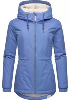 Зимняя куртка в стиле регвир "Данкка Теплая", с капюшоном, приятная, мягкая женская куртка на зиму Ragwear, синий