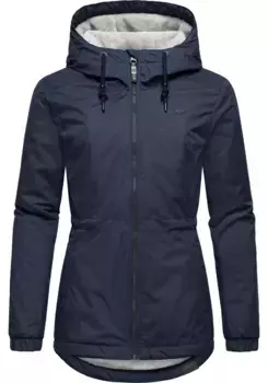 Зимняя куртка в стиле регвир "Данкка Теплая", с капюшоном, приятная, мягкая женская куртка на зиму Ragwear, цвет морской волны