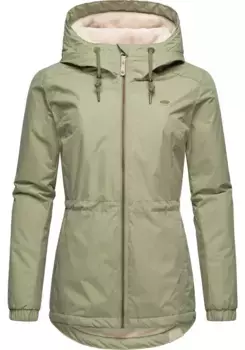 Зимняя куртка в стиле регвир "Данкка Теплая", с капюшоном, приятная, мягкая женская куртка на зиму Ragwear, оливковый