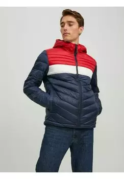 Зимняя куртка WATTIERTE LEICHTE KAPUZEN Jack & Jones, темно-синий пиджак