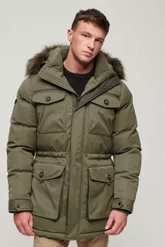 Зимняя парка Ovin с эко-пухом Superdry, зеленый