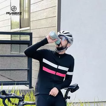 Зимняя перфорированная светоотражающая мужская велосипедная майка Mountainpeak с длинными рукавами YTJZ210-Black S-3XL