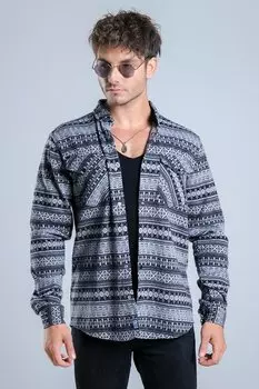 Зимняя рубашка с узором Kilim MAR 4207 Stilkombin, серый