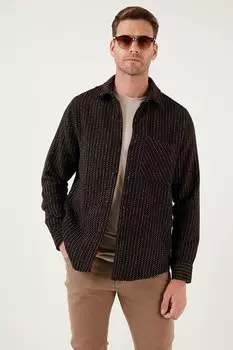 Зимняя рубашка стандартного кроя с длинными рукавами и карманами с рисунком CF24W127187 Buratti, черно-бордовый красный