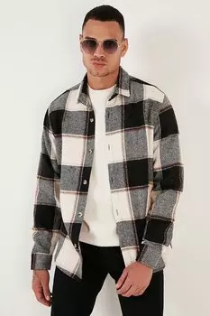 Зимняя рубашка стандартного кроя в клетку CF24W129001 Buratti, черный