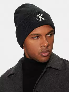 Зимняя шапка Calvin Klein Monogram Embro Beanie K50K512145, серый